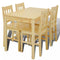 vidaXL - Eettafel - met - 4 - stoelen - hout - naturel