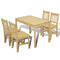 vidaXL - Eettafel - met - 4 - stoelen - hout - naturel