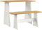 vidaXL - Eettafel - met - bankje - REINE - massief - grenenhout - honingbruin - en - wit