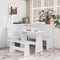 vidaXL - Eettafel - met - bankje - REINE - massief - grenenhout - wit