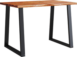 vidaXL - Eettafel - met - natuurlijke - rand - 110x70x75 - cm - massief - acaciahout