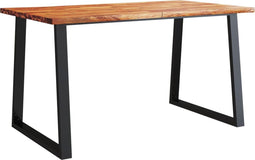 vidaXL - Eettafel - met - natuurlijke - rand - 140x80x75 - cm - massief - acaciahout