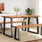 vidaXL - Eettafel - met - natuurlijke - rand - 140x80x75 - cm - massief - acaciahout