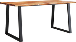 vidaXL - Eettafel - met - natuurlijke - rand - 160x80x75 - cm - massief - acaciahout