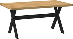 vidaXL - Eettafel - NOAIN - X-vormige - poten - 160x90x75 - cm - massief - hout