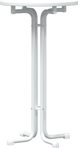 vidaXL - Eettafel - Ø - 60x110 - cm - bewerkt - hout - en - staal - wit