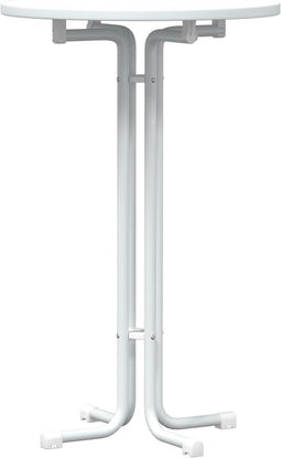 vidaXL - Eettafel - Ø - 70x110 - cm - bewerkt - hout - en - staal - wit