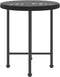 vidaXL - Eettafel - Ø50 - cm - gehard - glas - en - staal - zwart
