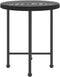 vidaXL - Eettafel - Ø50 - cm - gehard - glas - en - staal - zwart