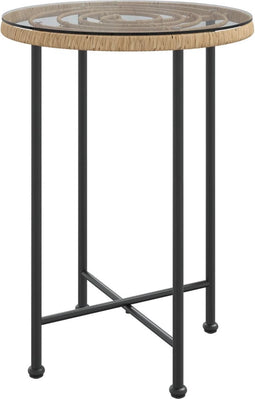 vidaXL - Eettafel - Ø55 - cm - gehard - glas - en - staal