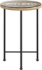 vidaXL - Eettafel - Ø55 - cm - gehard - glas - en - staal