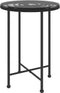 vidaXL - Eettafel - Ø55 - cm - gehard - glas - en - staal - zwart