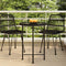 vidaXL - Eettafel - Ø55 - cm - gehard - glas - en - staal - zwart