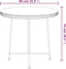 vidaXL - Eettafel - Ø80 - cm - gehard - glas - en - staal - zwart