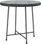 vidaXL - Eettafel - Ø80 - cm - gehard - glas - en - staal - zwart