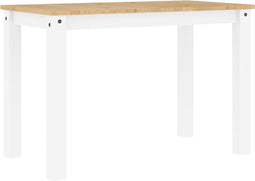 vidaXL - Eettafel - Panama - 117x60x75 - cm - massief - grenenhout - wit