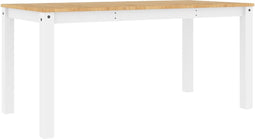 vidaXL - Eettafel - Panama - 160x80x75 - cm - massief - grenenhout - wit