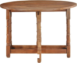 vidaXL - Eettafel - rond - 110x76 - cm - massief - mangohout