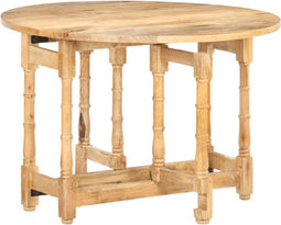 vidaXL - Eettafel - rond - 110x76 - cm - massief - mangohout