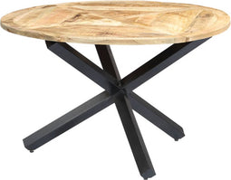 vidaXL - Eettafel - rond - 120x76 - cm - massief - mangohout