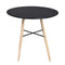 vidaXL - Eettafel - rond - MDF - zwart