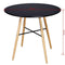 vidaXL - Eettafel - rond - MDF - zwart