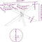vidaXL - Eettafelpoot - spider - vorm - 150x78x(72-73) - cm - staal - wit