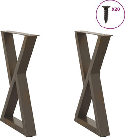vidaXL - Eettafelpoten - 2 - st - 50x(72-73,3) - cm - staal - naturel