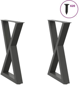 vidaXL - Eettafelpoten - 2 - st - 50x(72-73,3) - cm - staal - antraciet