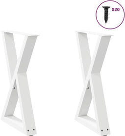 vidaXL - Eettafelpoten - 2 - st - 50x(72-73,3) - cm - staal - wit