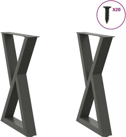 vidaXL - Eettafelpoten - 2 - st - 60x(72-73,3) - cm - staal - antraciet