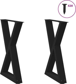 vidaXL - Eettafelpoten - 2 - st - 60x(72-73,3) - cm - staal - zwart