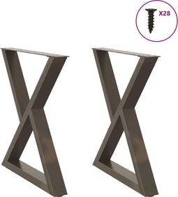 vidaXL - Eettafelpoten - 2 - st - 70x(72-73,3) - cm - staal - naturel