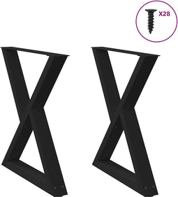 vidaXL - Eettafelpoten - 2 - st - 70x(72-73,3) - cm - staal - zwart