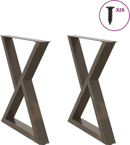 vidaXL - Eettafelpoten - 2 - st - 80x(72-73,3) - cm - staal - naturel