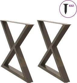 vidaXL - Eettafelpoten - 2 - st - 90x(72-73,3) - cm - staal - naturel