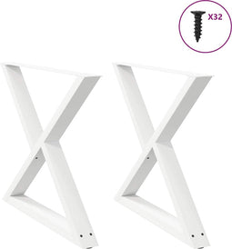 vidaXL - Eettafelpoten - 2 - st - 90x(72-73,3) - cm - staal - wit