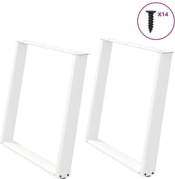 vidaXL - Eettafelpoten - 2 - st - U-vormig - 100x(72-73) - cm - staal - wit