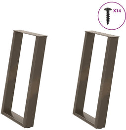 vidaXL - Eettafelpoten - 2 - st - U-vormig - 50x(72-73) - cm - staal - naturel