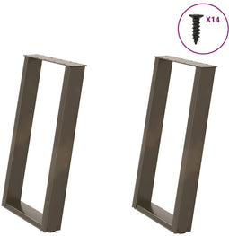 vidaXL - Eettafelpoten - 2 - st - U-vormig - 60x(72-73) - cm - staal - naturel