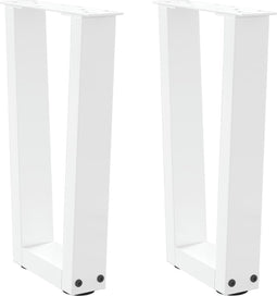 vidaXL - Eettafelpoten - 2 - st - V-vormig - 28x(42-43,3) - cm - staal - wit
