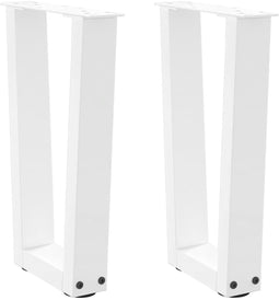 vidaXL - Eettafelpoten - 2 - st - V-vormig - 38x(42-43,3) - cm - staal - wit