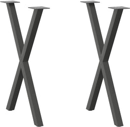 vidaXL - Eettafelpoten - 2 - st - X-vormig - 50x(72-73) - cm - staal - antraciet