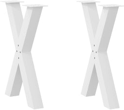 vidaXL - Eettafelpoten - 2 - st - X-vormig - 50x(72-73) - cm - staal - wit