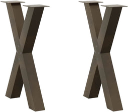 vidaXL - Eettafelpoten - 2 - st - X-vormig - 50x(72-73) - cm - staal - naturel