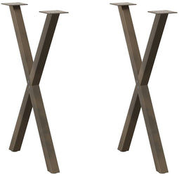 vidaXL - Eettafelpoten - 2 - st - X-vormig - 57x(72-73) - cm - staal - naturel