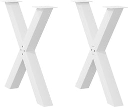 vidaXL - Eettafelpoten - 2 - st - X-vormig - 70x(72-73) - cm - staal - wit