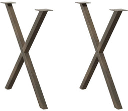 vidaXL - Eettafelpoten - 2 - st - X-vormig - 70x(72-73) - cm - staal - naturel