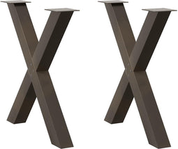 vidaXL - Eettafelpoten - 2 - st - X-vormig - 80x(72-73) - cm - staal - naturel