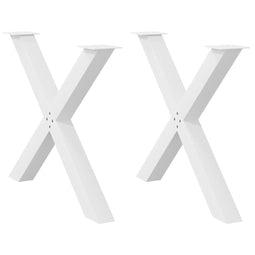 vidaXL - Eettafelpoten - 2 - st - X-vormig - 90x(72-73) - cm - staal - wit